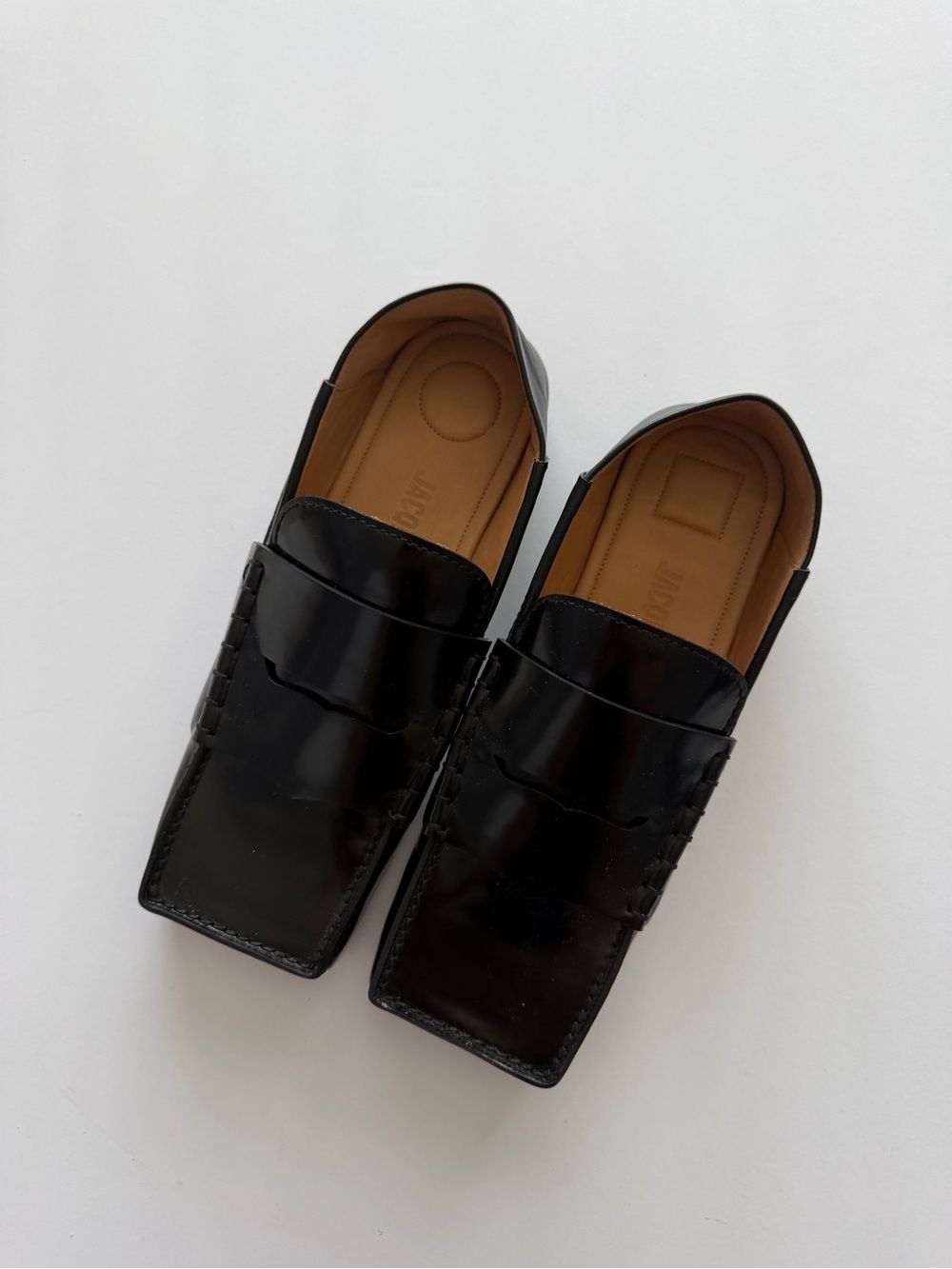 Jacquemus Authentic Carré Loafers In Black Leather Women’s Size 36 NWT